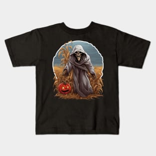 Grim Reaper In A Cornfield Kids T-Shirt